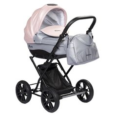 Коляска для новорожденных Mr Sandman Rustle 14 серый металлик/розовый металлик