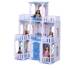 KRASATOYS кукольный домик "Малика" 000277, бело-голубой