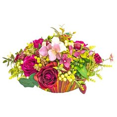 Gerard de ros Розы и клубники в корзине, 25 см (18-372) фуксия