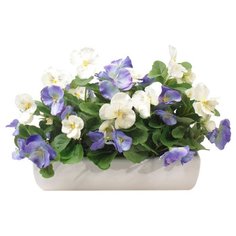 Gerard de ros Анютины глазки в прямоугольном керамическом кашпо, 27 см (15-839) светло-синий