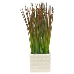 Gerard de ros Трава искусственная в керамическом кашпо Квадрат 45 см (16-495) светло-коричневый/белый