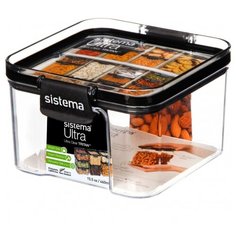 Sistema Контейнер квадратный Ultra Tritan 51400 0.46 л прозрачный/черный