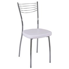 Стул Домотека Омега 1, металл/искусственная кожа, цвет: B0/B0 Искрящийся белый