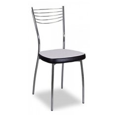 Стул Домотека Омега 1, металл/искусственная кожа, цвет: белый/черный венге