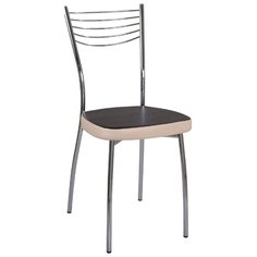 Стул Домотека Омега 1, металл/искусственная кожа, цвет: B4/B1 темный венге/бежевый (слоновая кость)