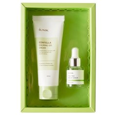 IUNIK Centella Edition Skincare Set Набор для лица (Успокаивающий гель-крем для кожи лица с центеллой азиатской и чайным деревом + Cыворотка для лица с экстрактом чайного дерева)