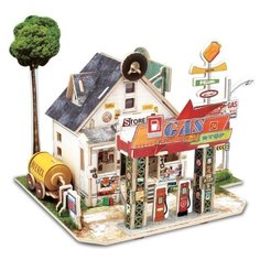 Сборная модель REZARK Домики Америки. Автозаправочная станция AMER-001