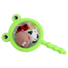 Набор для ванной ABtoys Веселое купание. Сачок с 5 фигурками животных (PT-01369) разноцветный