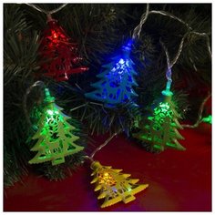 Гирлянда Luazon Lighting Нить с насадками Ёлки 2388685 400 см, 20 ламп, мульти/прозрачный провод