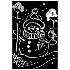 Гравюра LORI Снеговик (Гр-578) серебристая основа