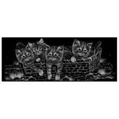 Гравюра Лапландия Котята в корзинке (48550) серебристая основа