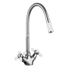 Смеситель для кухни (мойки) Frud R43127-7 двухрычажный хром/белый