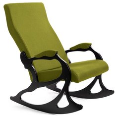 Кресло-качалка Мебелик Санторини размер: 64х84 см, обивка: ткань, цвет: лайм/венге