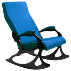 Кресло-качалка Мебелик Санторини размер: 64х84 см, обивка: ткань, цвет: бирюзовый/орех