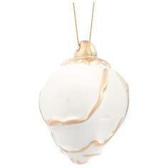 Елочная игрушка Magic Time Бутон (78942), белый/золотой