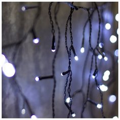 Гирлянда Luazon Lighting Бахрома 80 LED, 300х50 см, 80 ламп, белый/черный провод