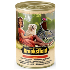 Влажный корм для собак BROOKSFIELD говядина, индейка, с коричневым рисом 400г