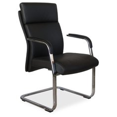 Стул Рива Chair C1511, металл/натуральная кожа, металл, цвет: черный Riva