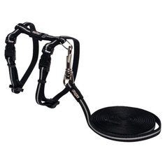 Комплект Rogz AlleyCat XS CLJ216 (поводок + шлейка) черный