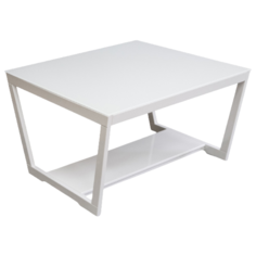 Столик журнальный Мебелик BeautyStyle 1, ДхШ: 70 х 70 см, белый/белый