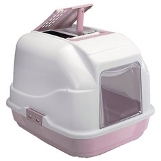 Туалет-домик для кошек Imac Easy Cat 50х40х40 см белый/розовый 1 шт.