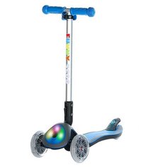 Детский городской самокат Funny Jaguar MS-945 Glow FL синий