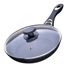 Сковорода MAYER & BOCH MB-27682 24 см с крышкой, черный