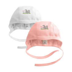 Чепчик Наша мама размер 42-44(74), белый/розовый