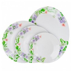 Столовый сервиз Luminarc Mabelle N2087, 6 персон белый/зеленый/фиолетовый