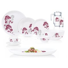 Столовый сервиз Luminarc Secret P0333, 6 персон белый/прозрачный/красный