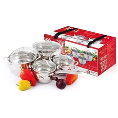 Набор посуды LARA LR02-87 8 пр серебристый