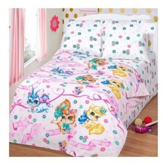 Постельное белье 1.5-спальное АртПостель Хвостики, бязь, 70 х 70 см розовый