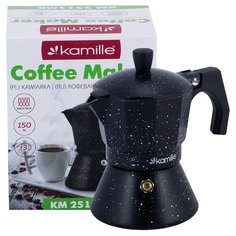 Гейзерная кофеварка Kamille 2511 (150 мл), черный мрамор