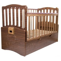 Кроватка Daka Baby Укачай-ка 3 (классическая), поперечный маятник орех