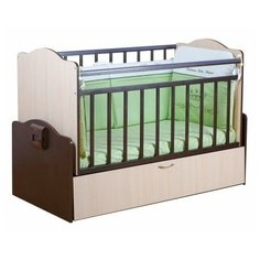 Кроватка Daka Baby Укачай-ка 2 (классическая), поперечный маятник венге/ваниль