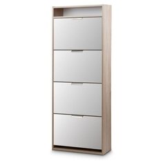 Обувница Vental К-4 МДФ , размер (ШхГ): 60.4х22.5 см , цвет: дуб сонома/белый глянец