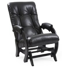 Кресло-качалка Комфорт Модель 68 размер: 60х89 см, обивка: искусственная кожа, цвет: венге/vegas lite black Komfort