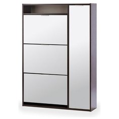 Обувница Vental ШК-3 МДФ , размер (ШхГ): 87.4х22.5 см , цвет: Венге/Белый глянец