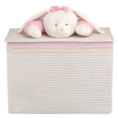 Handy Home Корзина для белья Зайчик 55x32x40 см белый/розовый