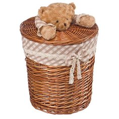 Natural House Корзина для белья Медвежонок 37х37х40 см коричневый
