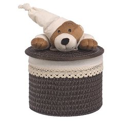 Handy Home Корзина для белья Медвежонок 20x20x16 см белый/коричневый