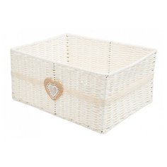 Natural House Корзина Сердечко 36х27х17 см белый