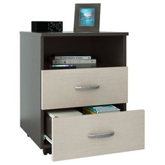 Тумба прикроватная МФ Мастер Альба-2, ШхГхВ: 45х45х61.3 см, цвет: венге/дуб молочный