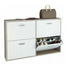 Обувница Мастер Милан-29 , размер (ШхГ): 120х20 см , цвет: дуб сонома/белый