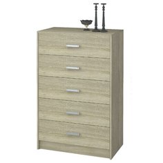 Комод NK-MEBEL Лофт 5 ящиков , размер: 79х44 см , цвет: дуб сонома