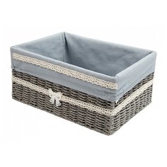 Natural House Корзина Бантик 36х27х17 см серый/синий