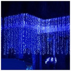 Гирлянда Uniel Занавес ULD-C2030-240/DTA, 300 х 200 см, 240 ламп, синий/прозрачный провод