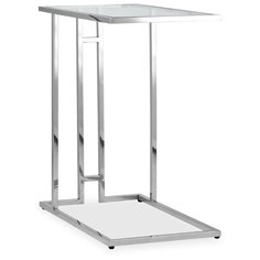Столик журнальный STOOL GROUP Бостон, ДхШ: 50 х 32 см, прозрачное стекло/серебро