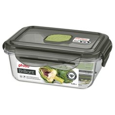 Phibo Контейнер Brilliant прямоугольный 0,45 л черный/бесцветный