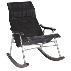 Кресло-качалка Комфорт Белтех размер: 100х56 см, обивка: искусственная кожа, цвет: черный Komfort